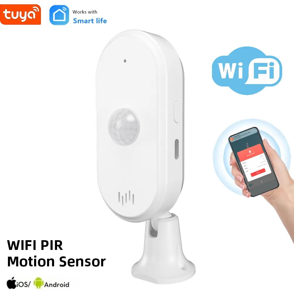 Tuya WiFi Security Burglar Alarm Infrared Movement Human Body Alexa PIR Motion Sensors Detector Smart Life Battery Type PIR