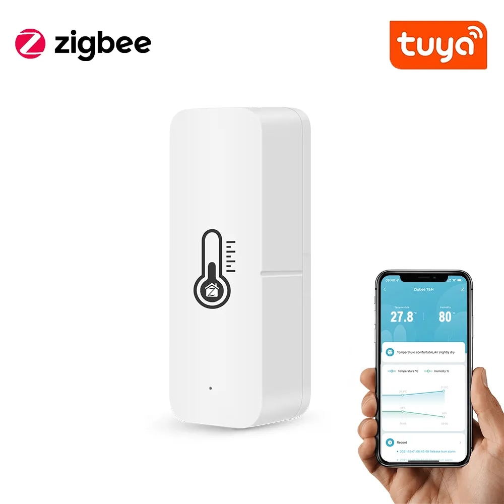 Tuya ZigBee Smart Temperature Humidity Sensor Home Indoor Thermometer Works with Smart Life Alexa Google Assistant