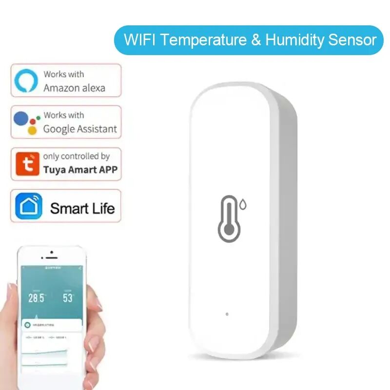 Wifi Smart Temperature Humidity Sensor Thermometer Sensor Monitor Smart Home via Alexa Google Home Tuya Smart Life